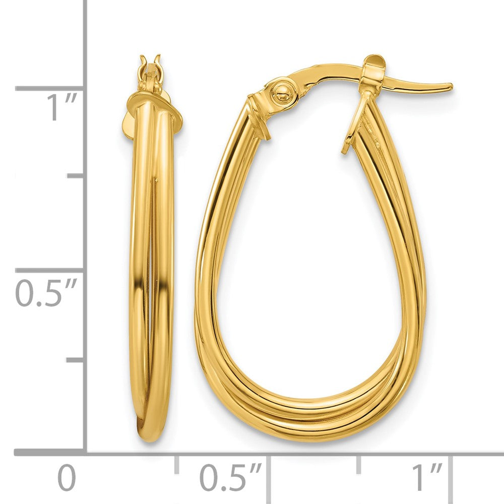 14K Polished Twisted Hoop Earrings