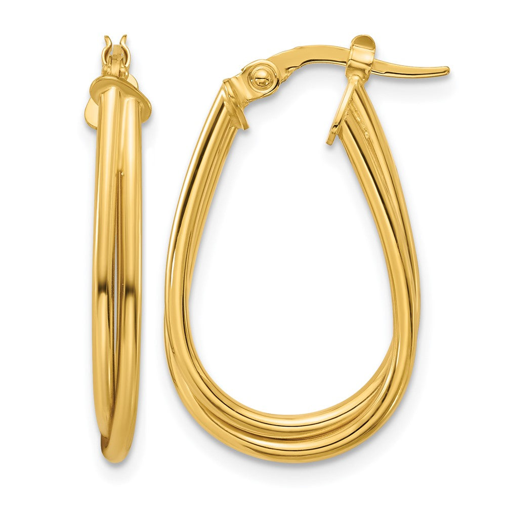 14K Polished Twisted Hoop Earrings