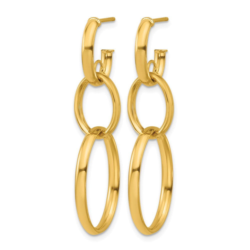 14K Polished Oval Link Post Earrings