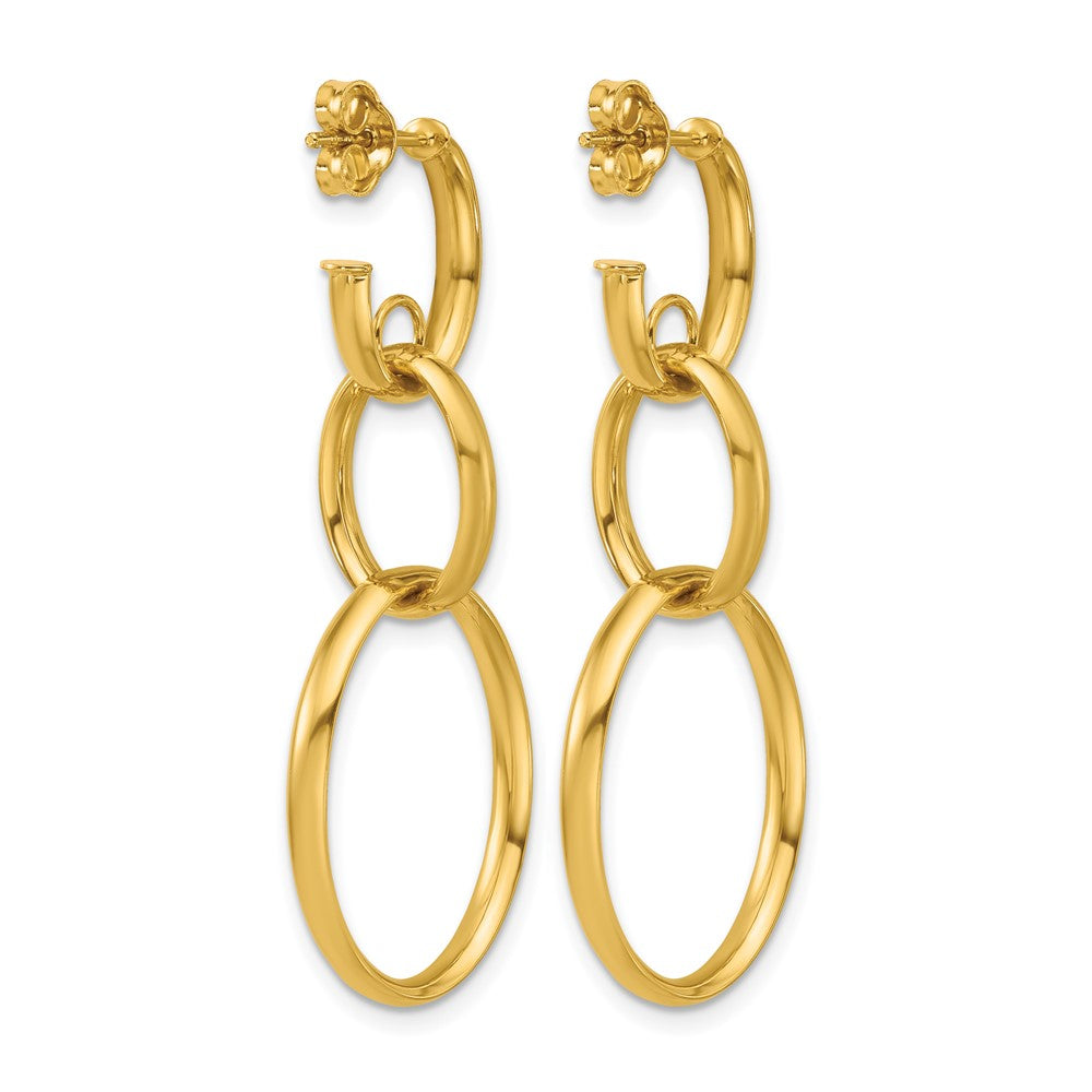 14K Polished Oval Link Post Earrings