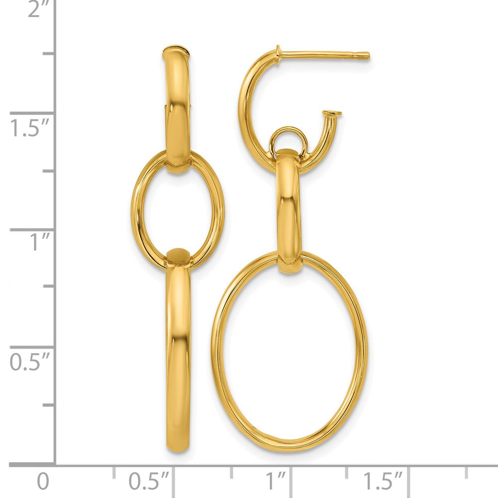 14K Polished Oval Link Post Earrings