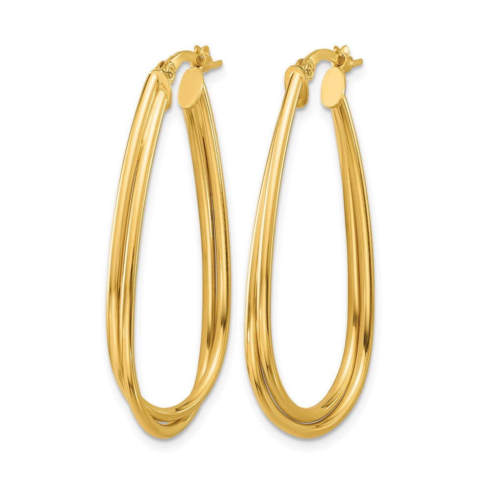 14K Polished Twist Hoop Earrings