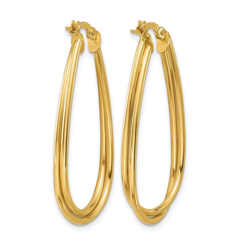 14K Polished Twist Hoop Earrings