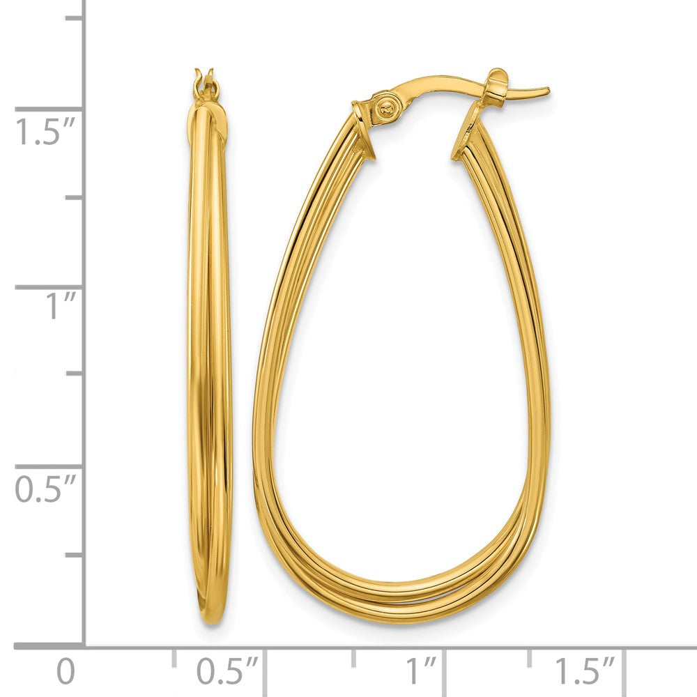 14K Polished Twist Hoop Earrings
