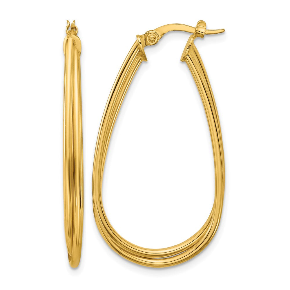 14K Polished Twist Hoop Earrings