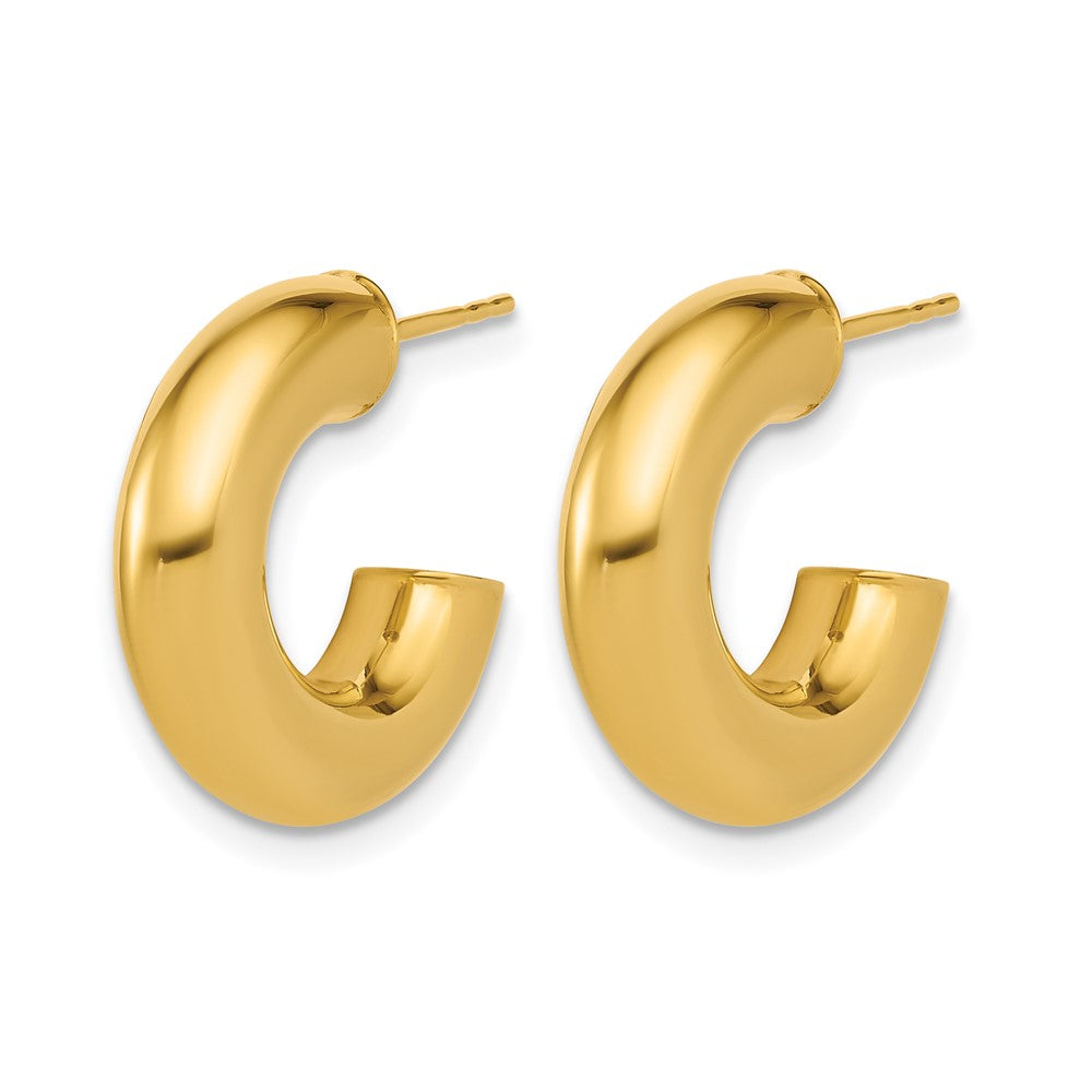 14K Polished J-Hoop Post Earrings