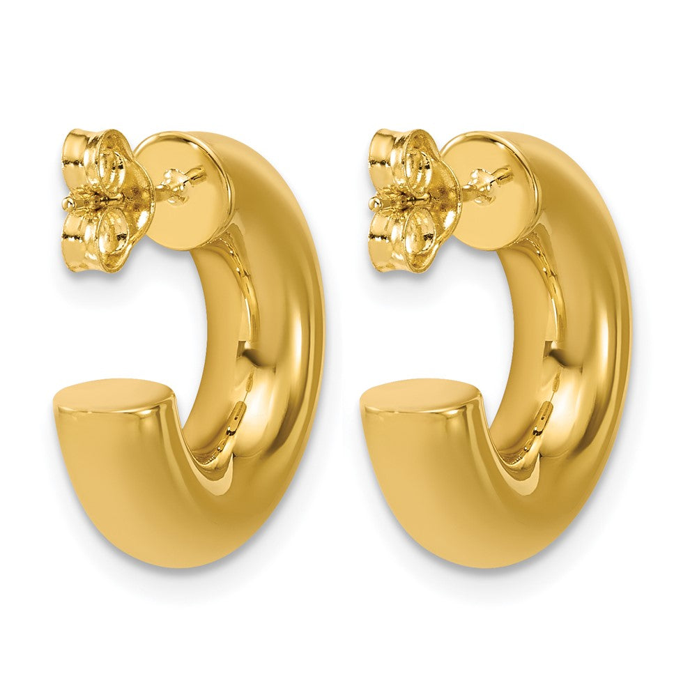 14K Polished J-Hoop Post Earrings