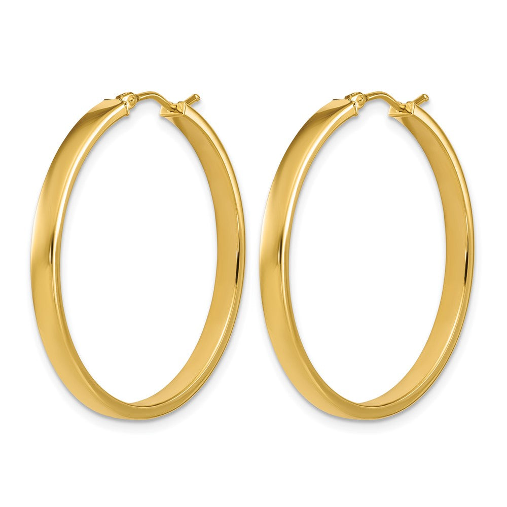 14K Polished Square Tube Round Hoop Earrings