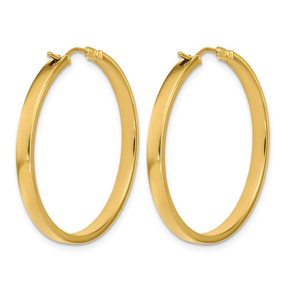 14K Polished Square Tube Round Hoop Earrings