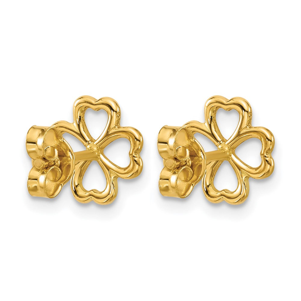 14K Polished 4-Leaf Clover Post Earrings