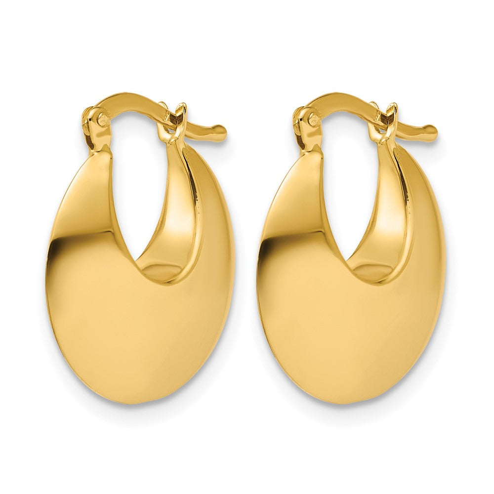 14K Polished Round Hoop Earrings