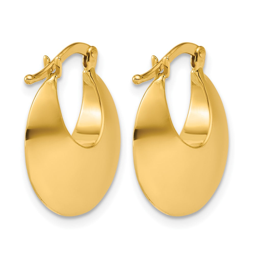 14K Polished Round Hoop Earrings