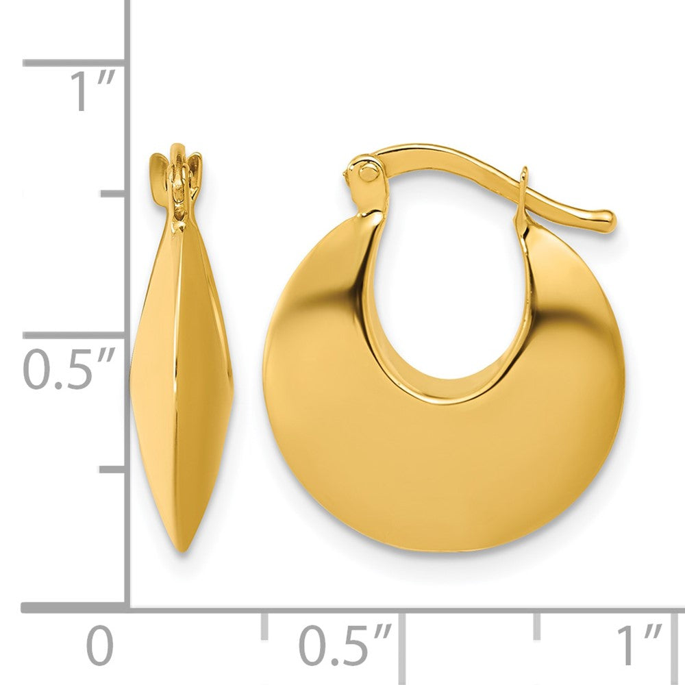 14K Polished Round Hoop Earrings