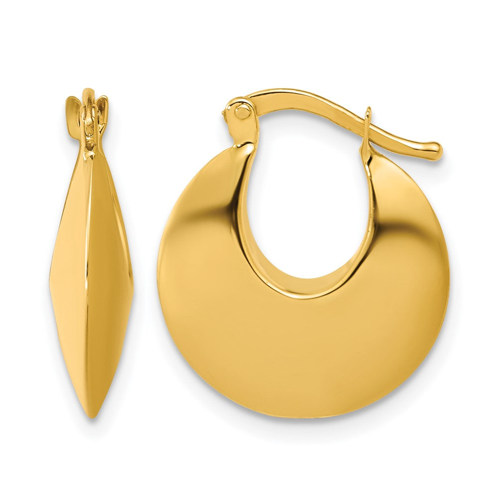 14K Polished Round Hoop Earrings