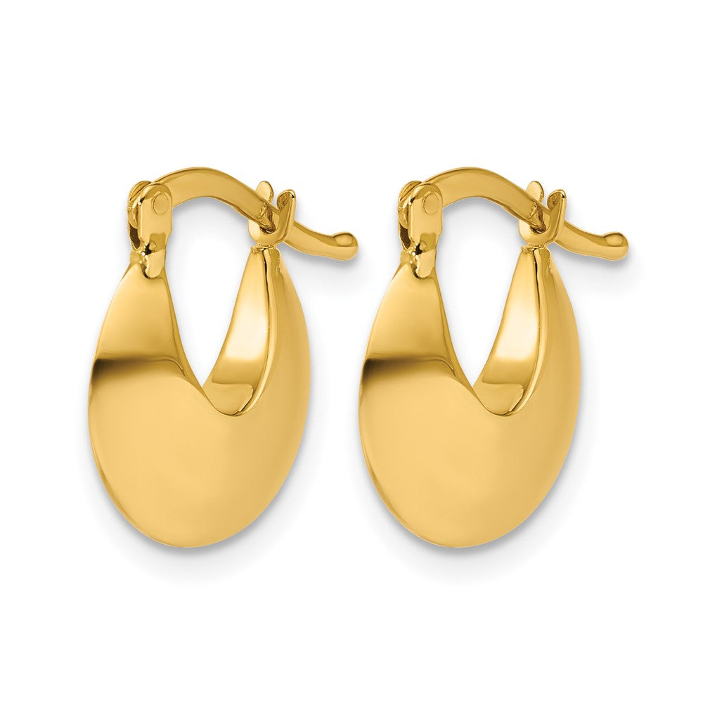 14K Polished Round Hoop Earrings