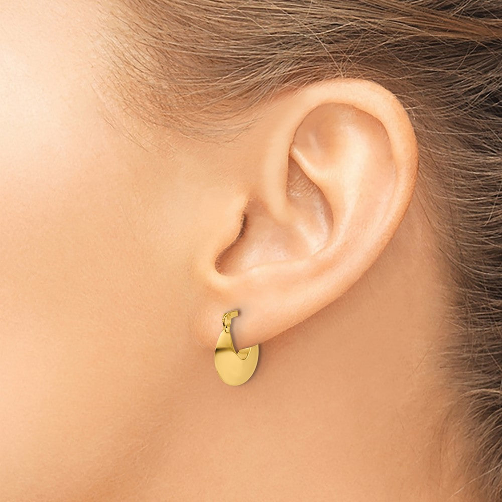 14K Polished Round Hoop Earrings