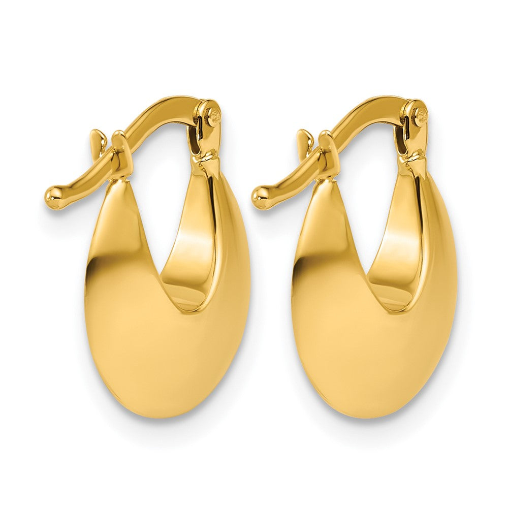 14K Polished Round Hoop Earrings