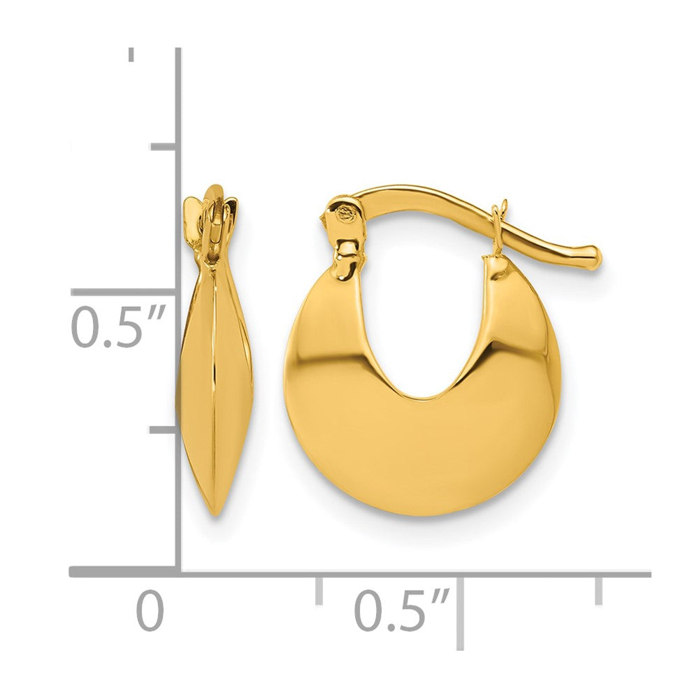 14K Polished Round Hoop Earrings