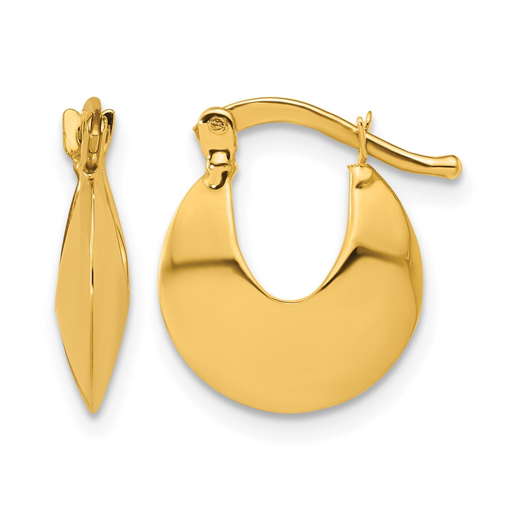 14K Polished Round Hoop Earrings