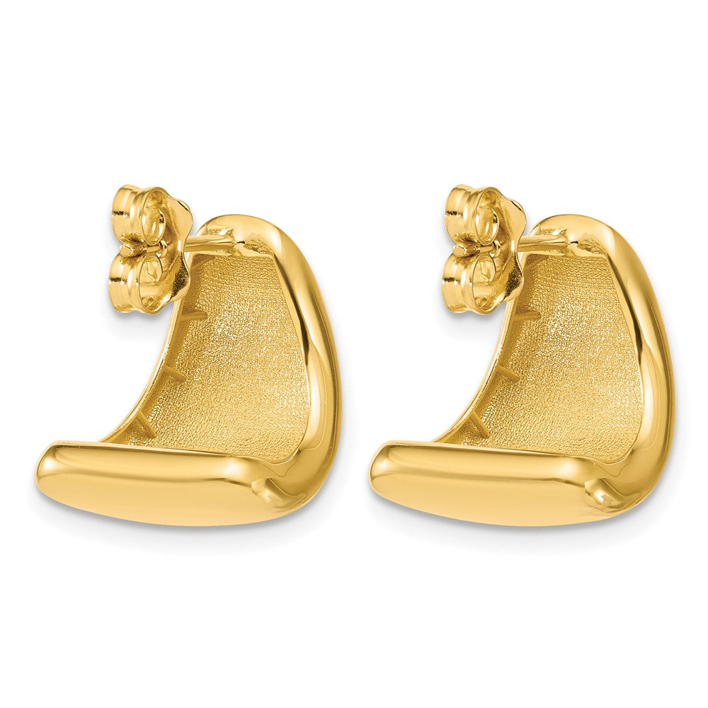 14K Polished Curve Post Earrings