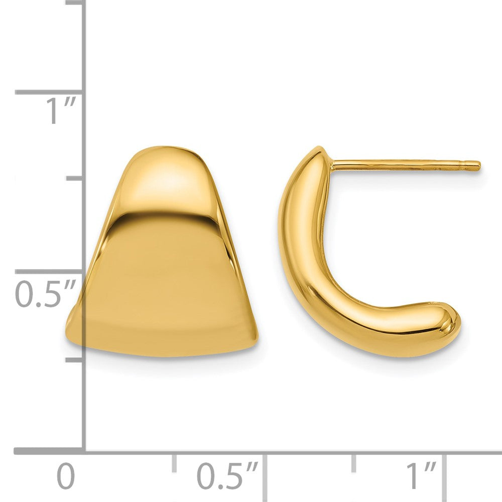 14K Polished Curve Post Earrings