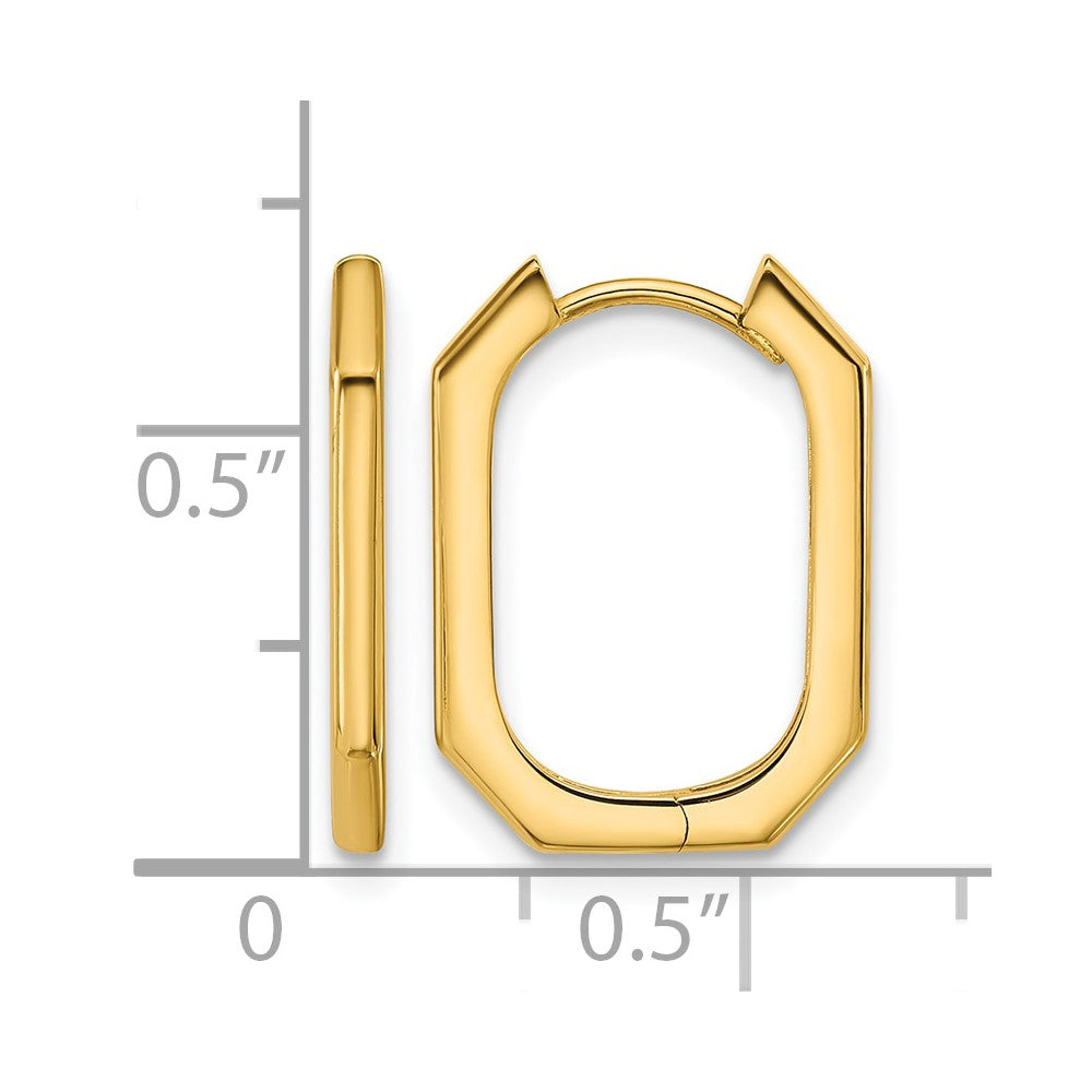 14K Polished Hinged Hoop Earrings