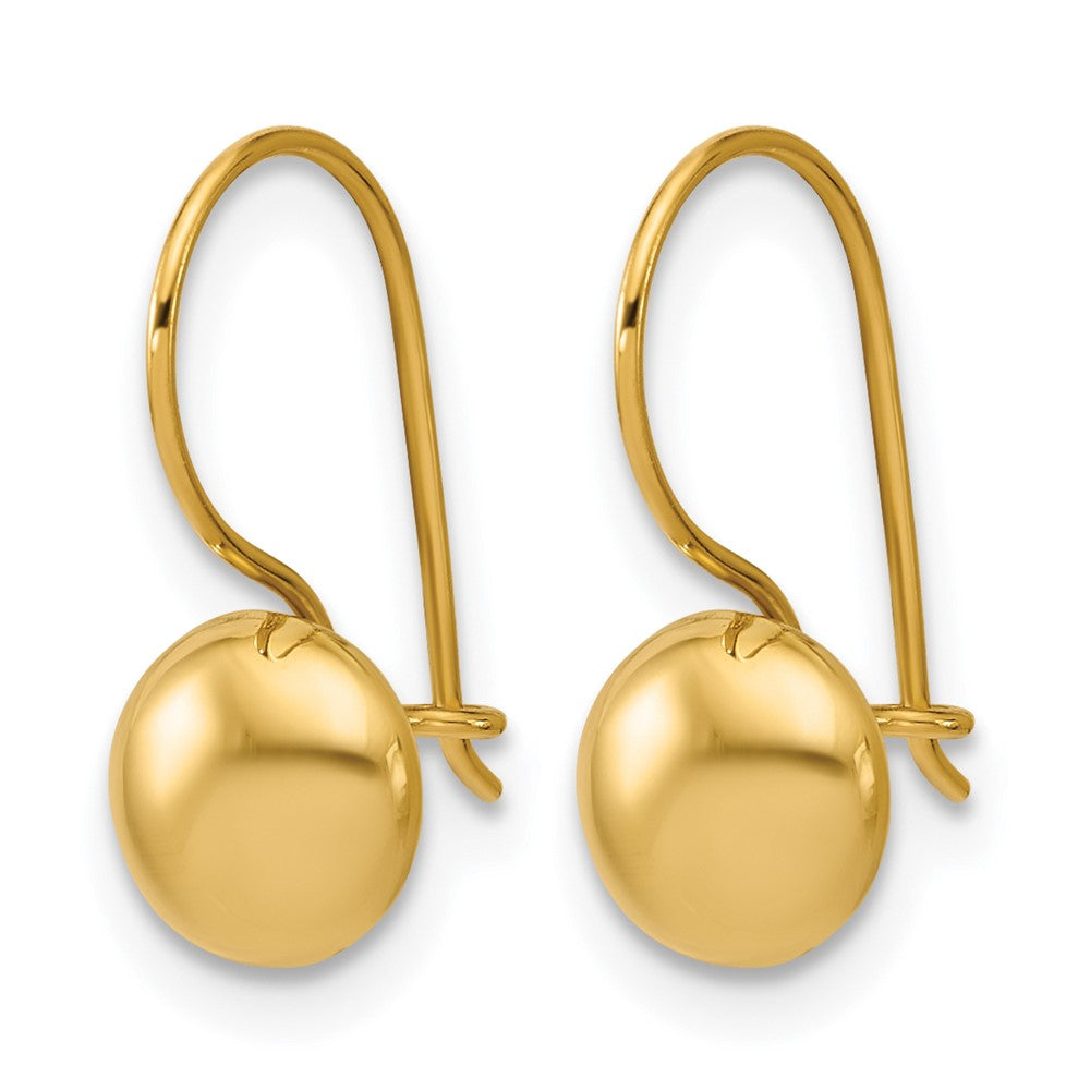 14K Polished Drop Button Earrings