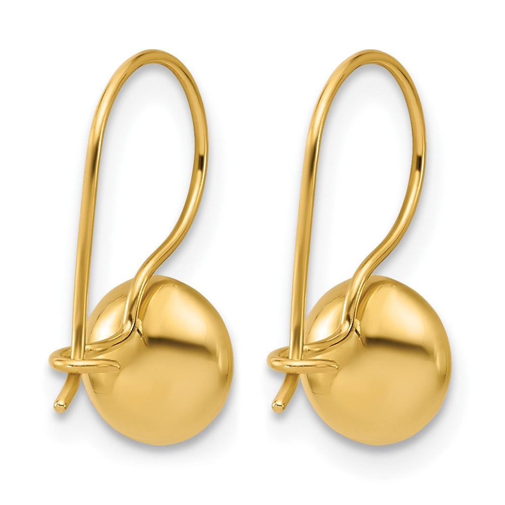 14K Polished Drop Button Earrings