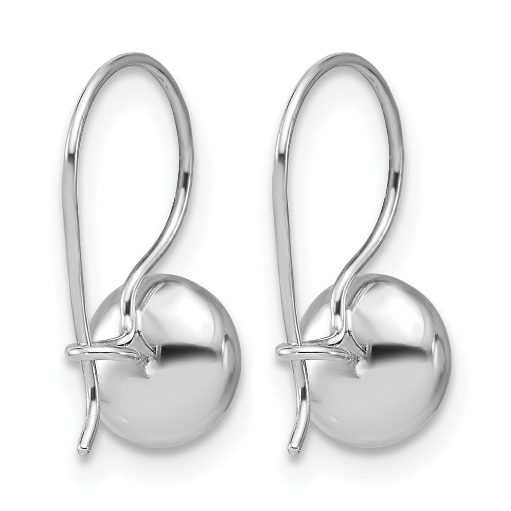 14K White Gold Polished Drop Button Earrings