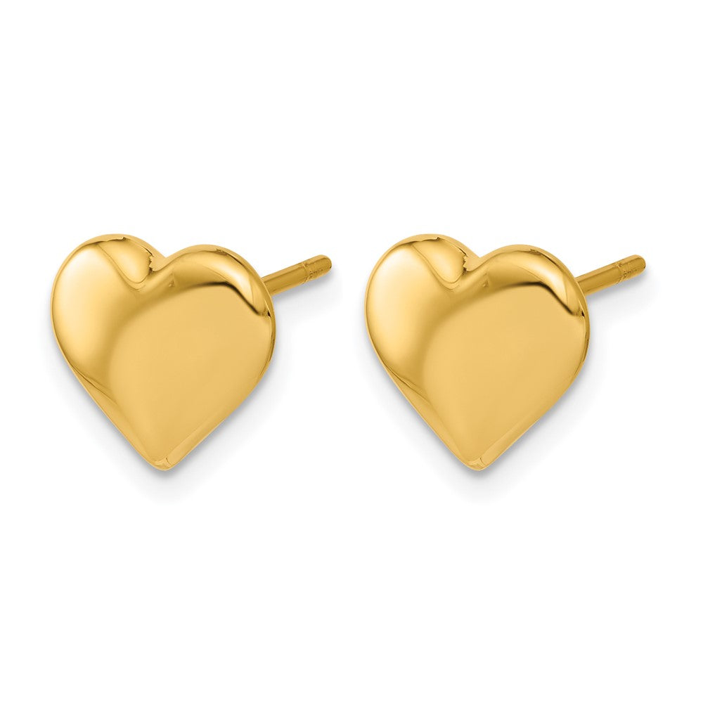 14K Polished Heart Post Earrings