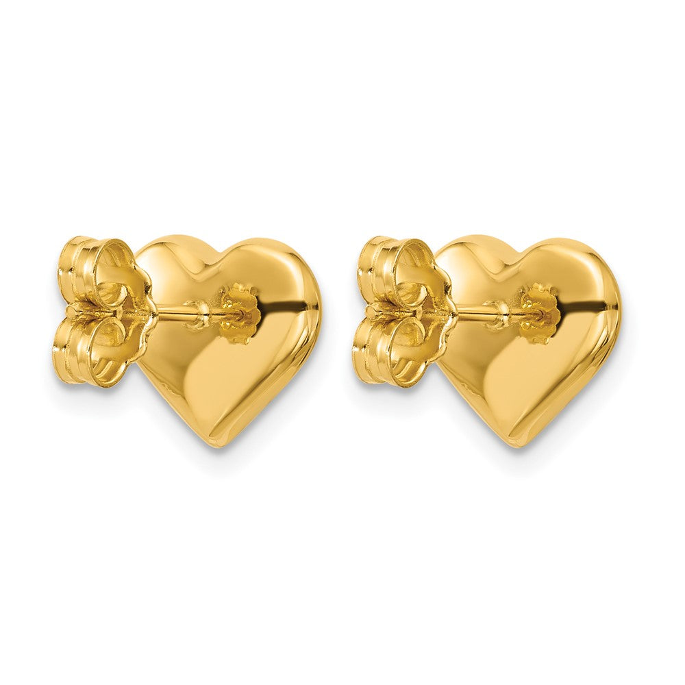 14K Polished Heart Post Earrings