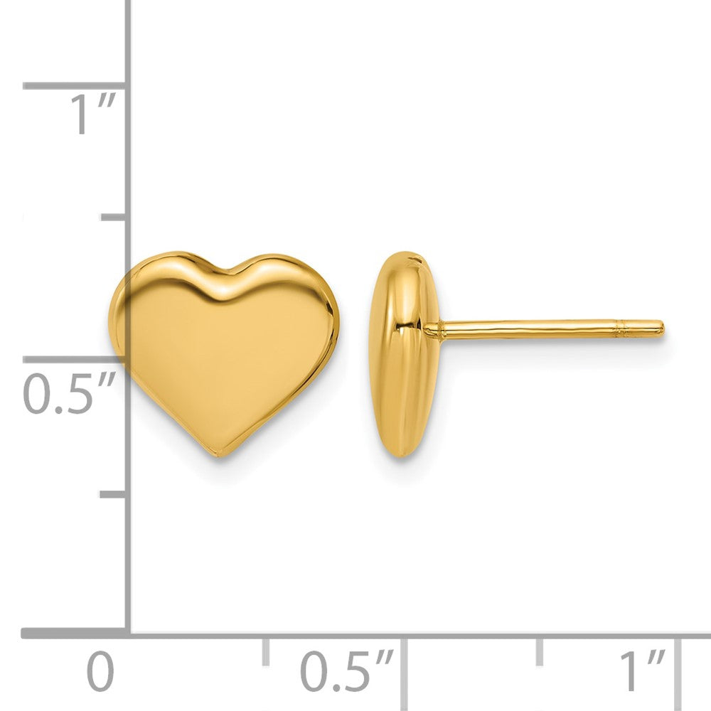 14K Polished Heart Post Earrings