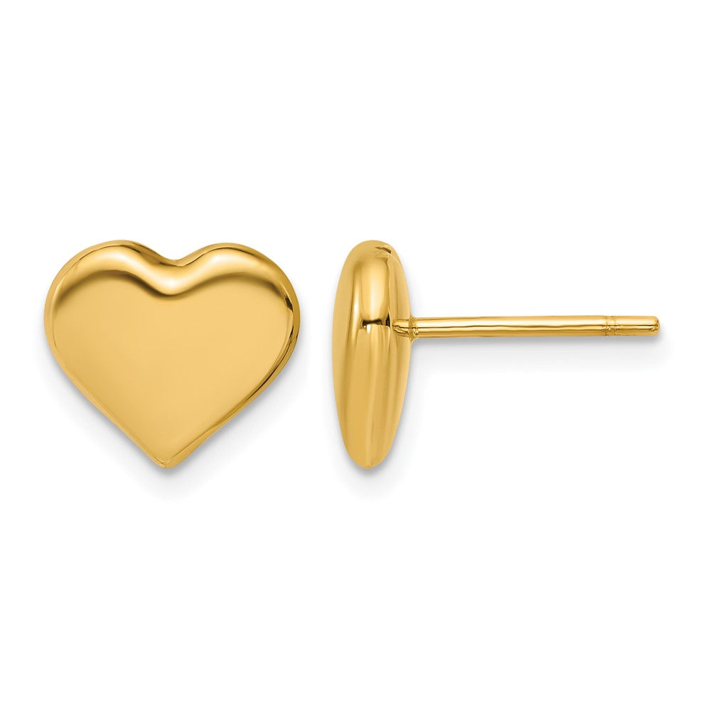 14K Polished Heart Post Earrings