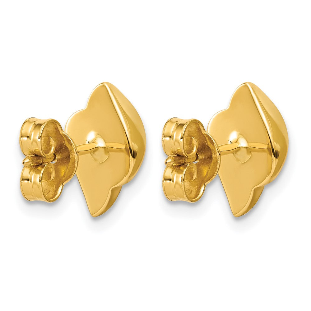 14K Polished and Brushed Fancy Post Earrings
