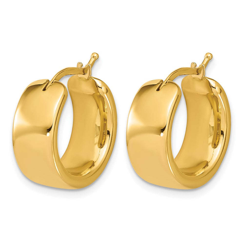 14K Polished 7.7mm Round Hoop Earrings