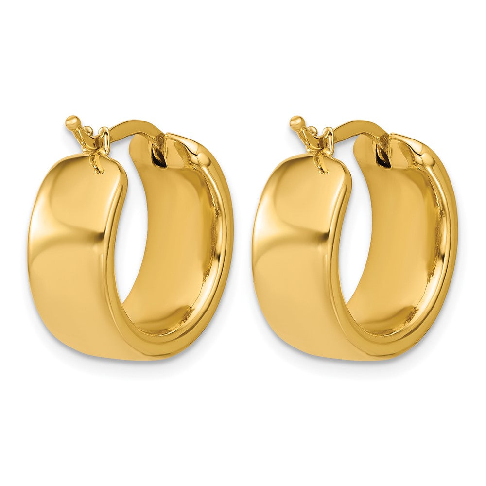 14K Polished 7.7mm Round Hoop Earrings