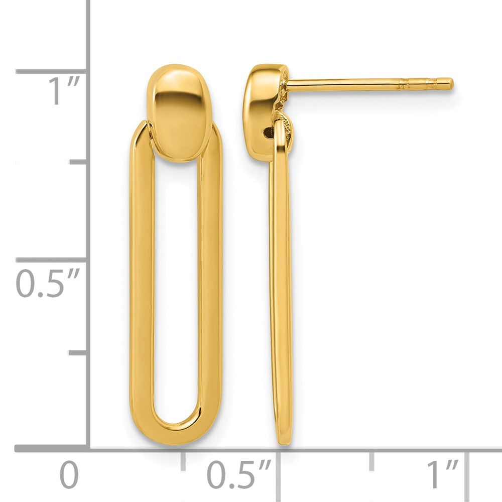 14K Polished Link Dangle Post Earrings