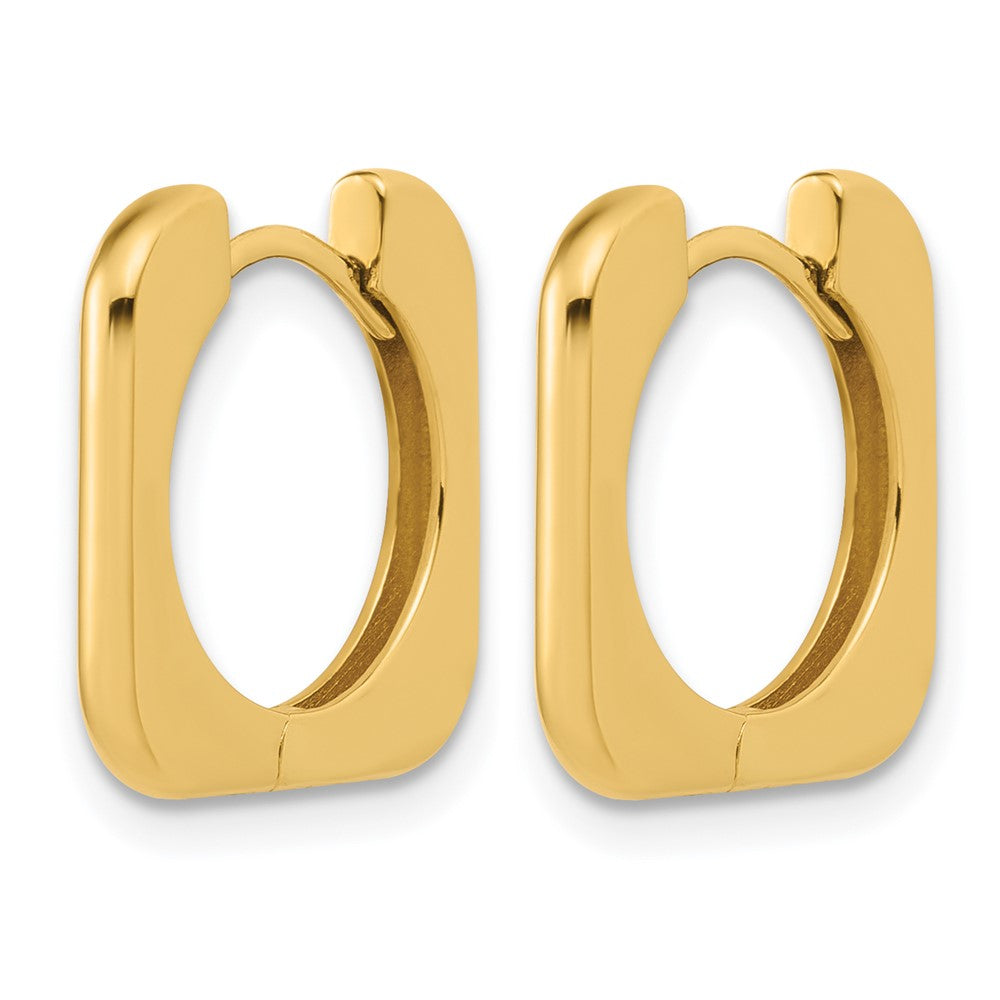 14K Polished Square Hinged Hoop Earrings