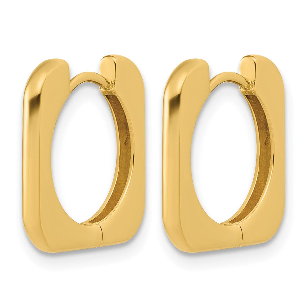 14K Polished Square Hinged Hoop Earrings