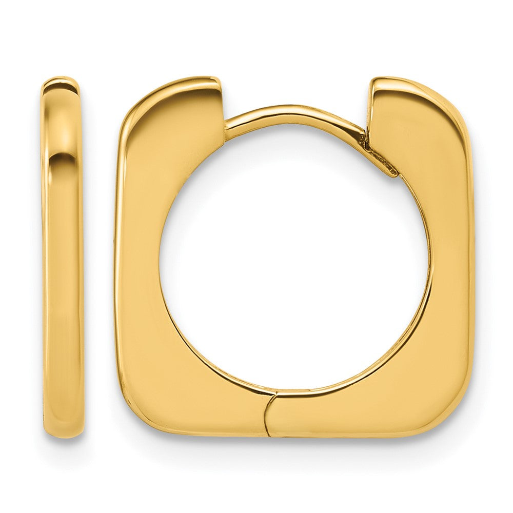 14K Polished Square Hinged Hoop Earrings