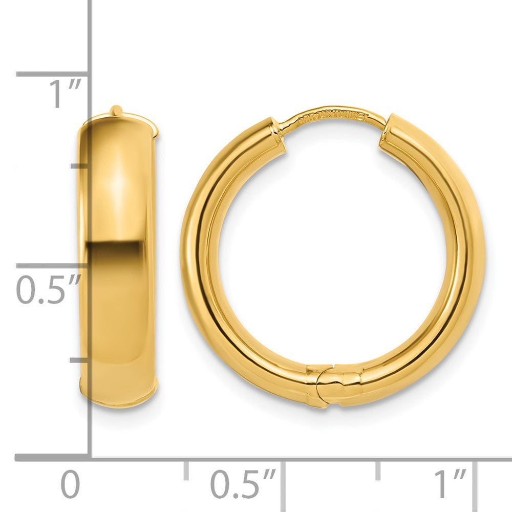 14K Polished Hinged Hoop Earrings