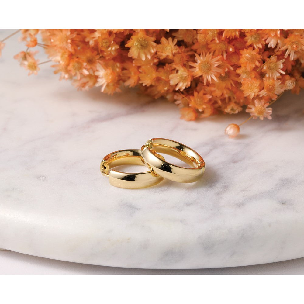 14K Polished Hinged Hoop Earrings