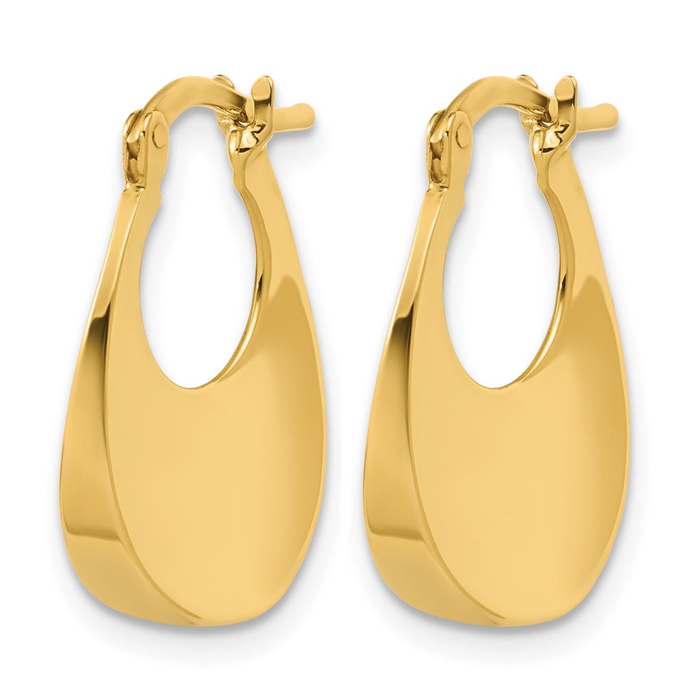 14K Polished Fancy Oval Hoop Earrings