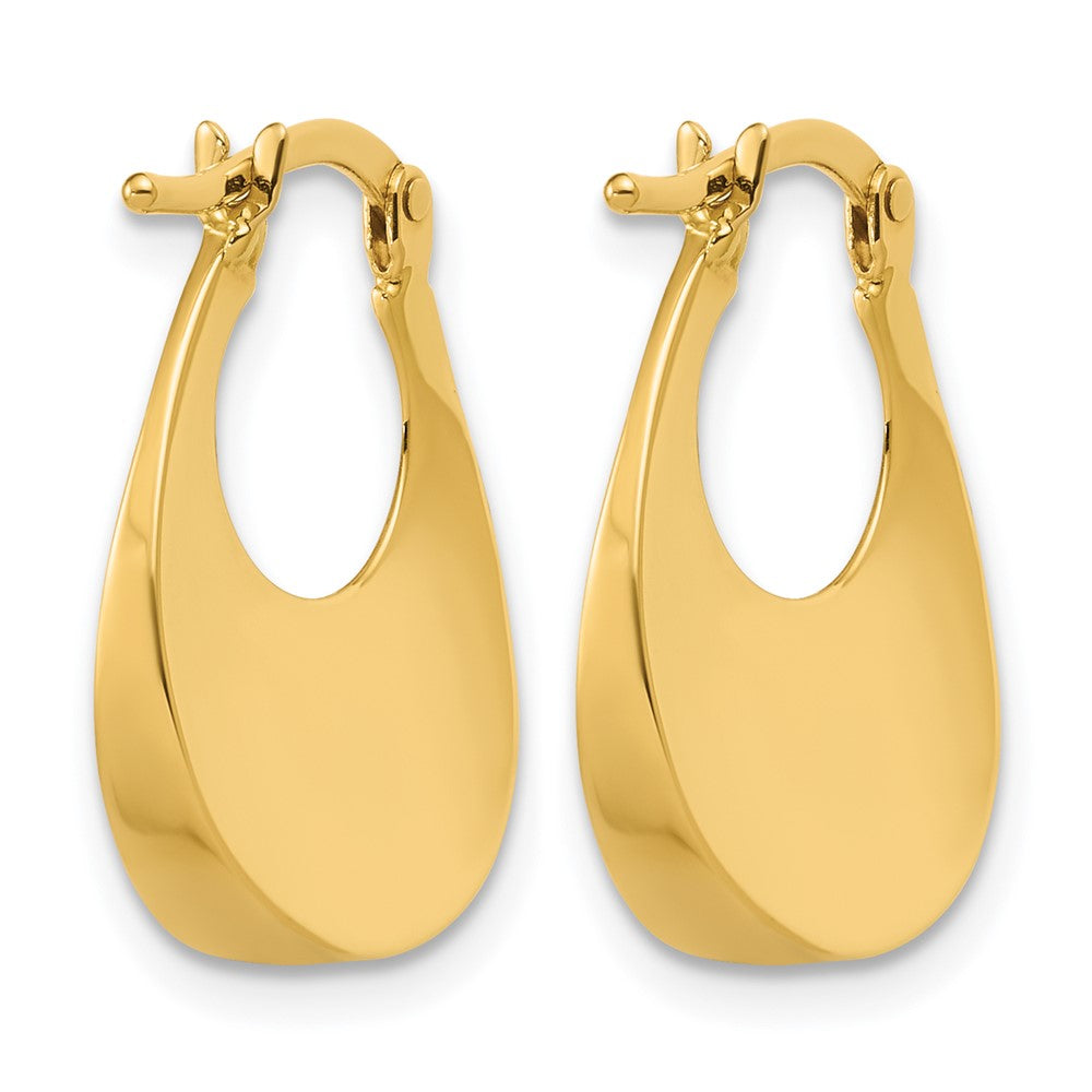 14K Polished Fancy Oval Hoop Earrings
