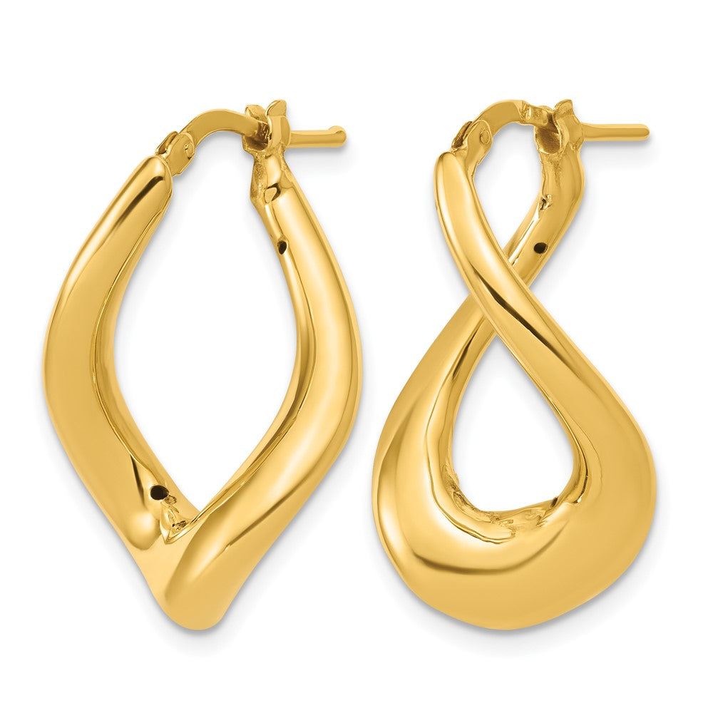 14K Polished Twist Hoop Earrings