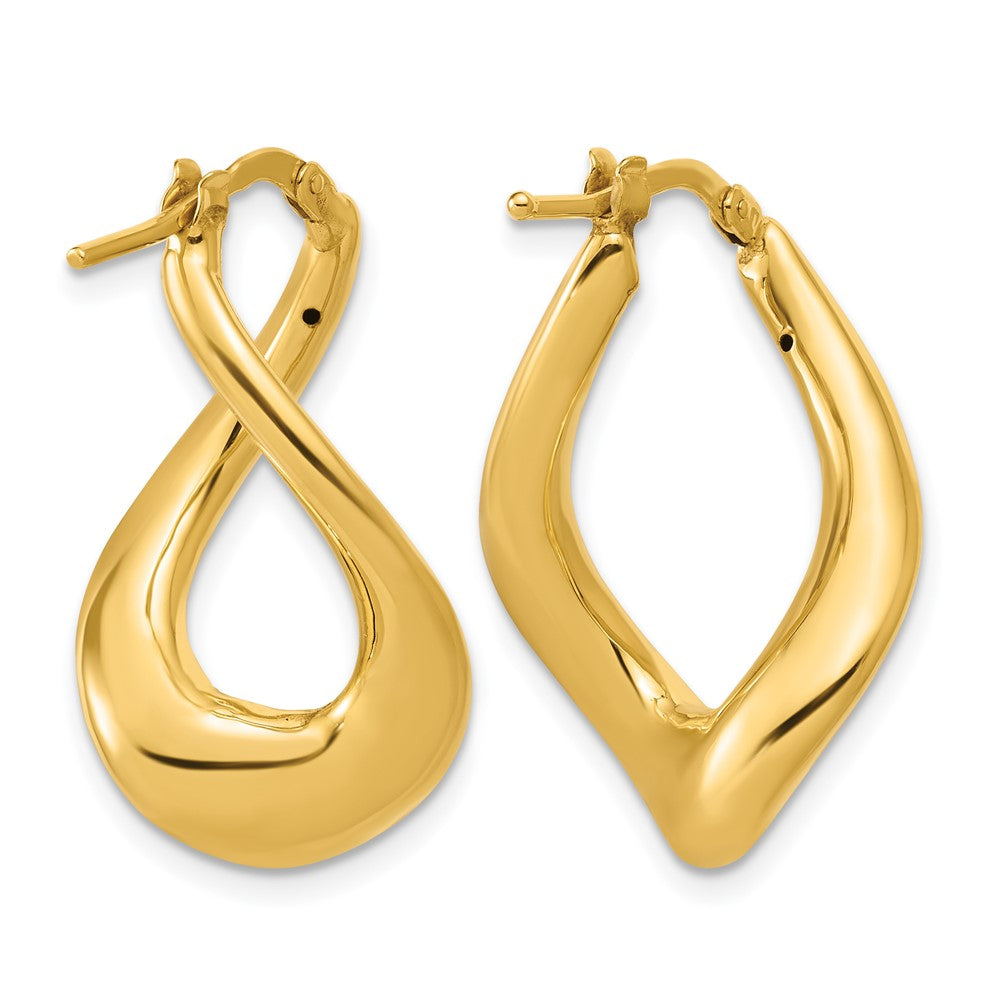 14K Polished Twist Hoop Earrings