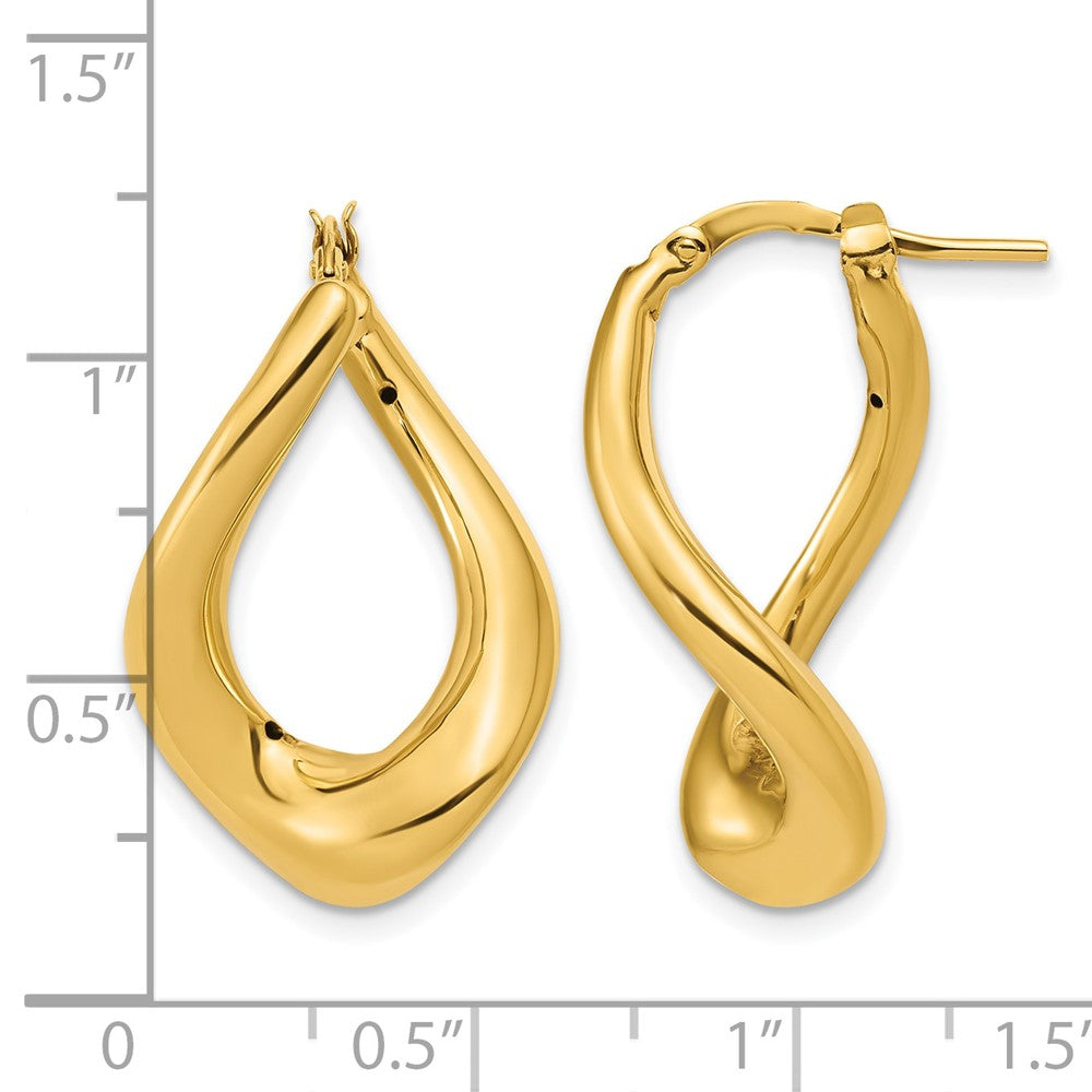 14K Polished Twist Hoop Earrings