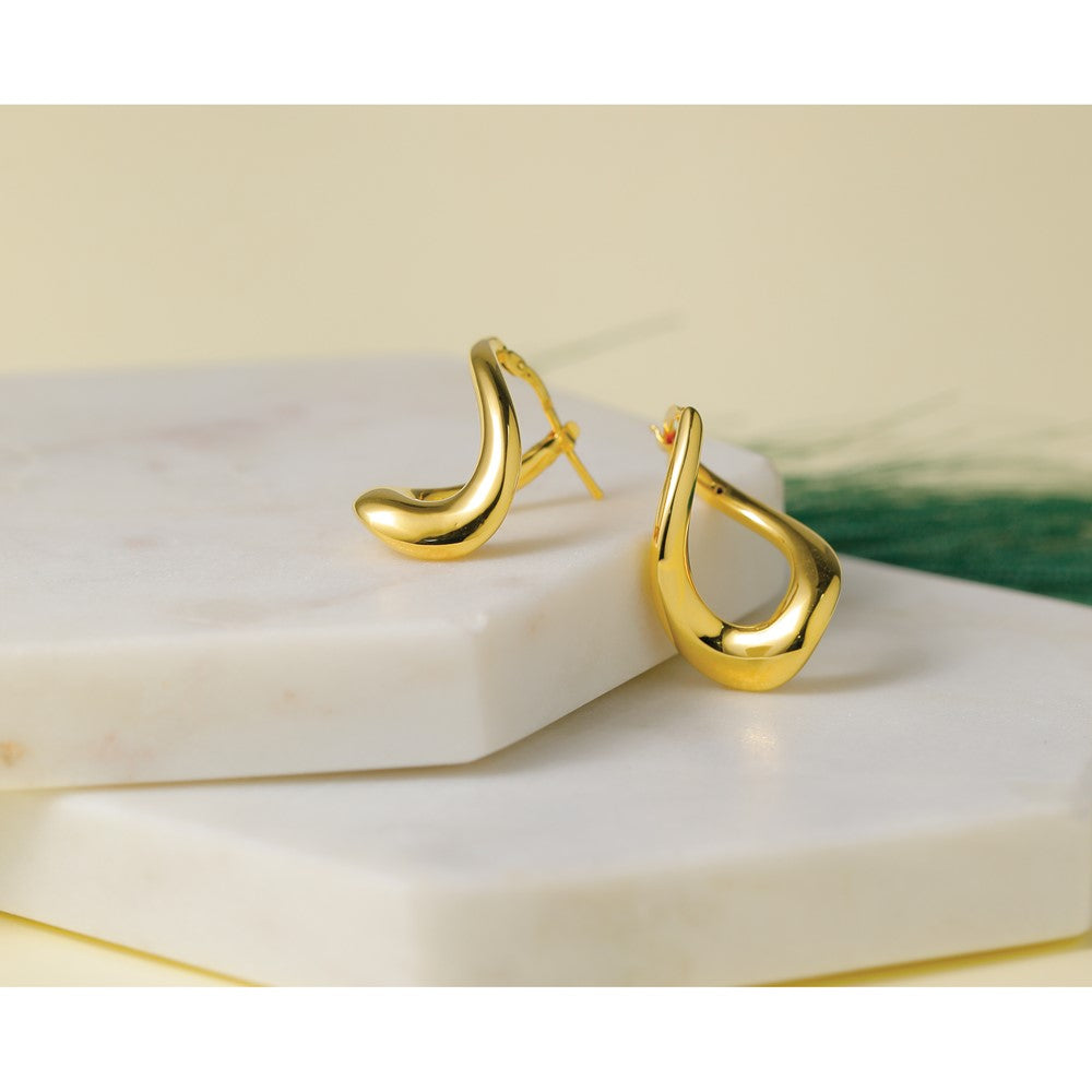 14K Polished Twist Hoop Earrings