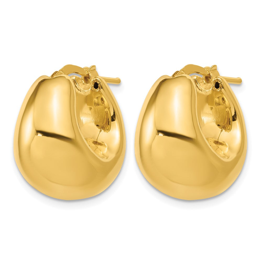 14K Polished Hollow Puff Hoop Earrings