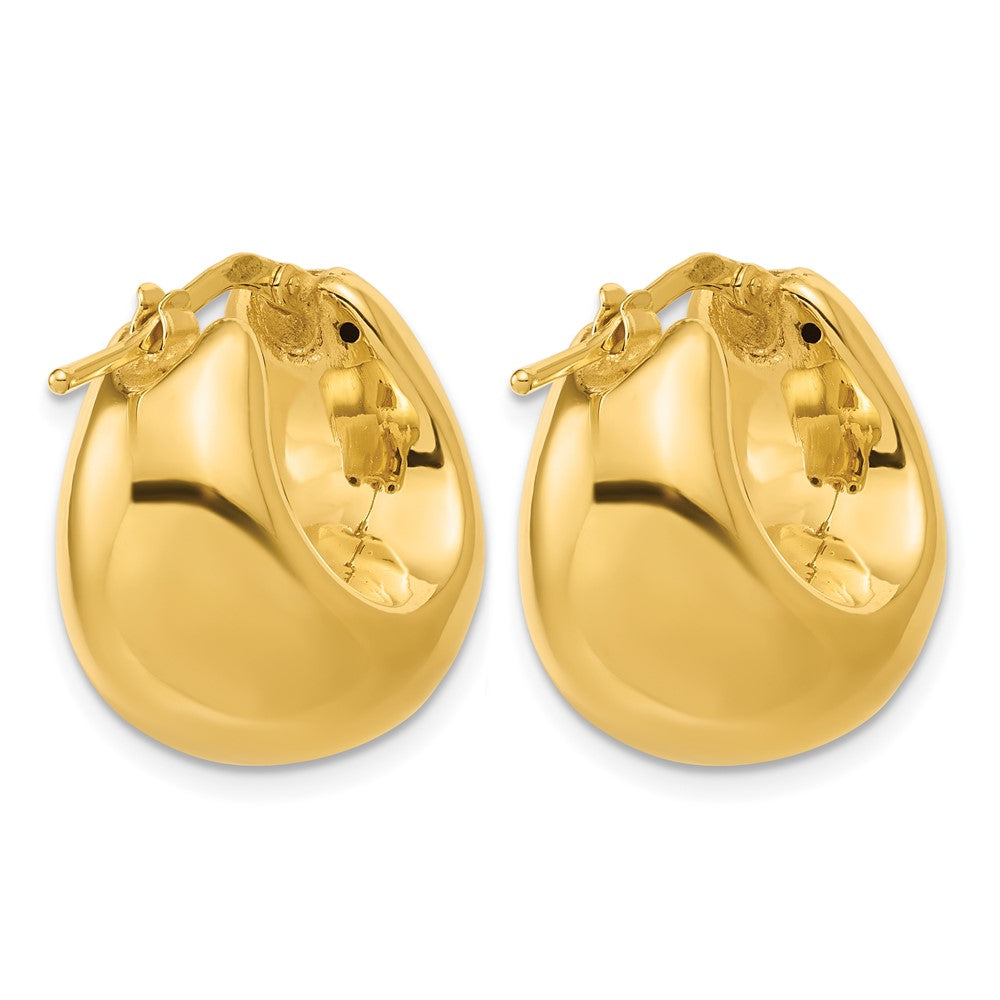 14K Polished Hollow Puff Hoop Earrings